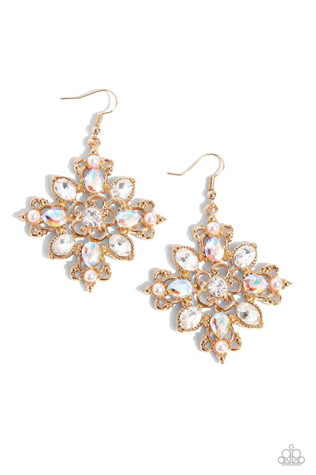 Fancy-Free Florals - Gold Paparazzi Accessories