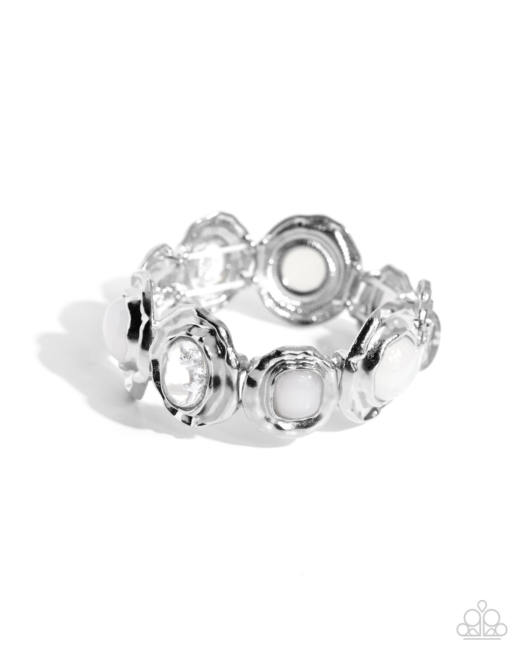 Hammered High - White Paparazzi Accessories