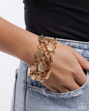 Load image into Gallery viewer, Hammered Helm - Gold Paparazzi Accessories
