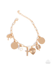 Load image into Gallery viewer, Charm Commitment - Gold Paparazzi Accessories

