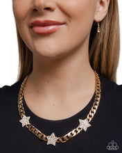 Load image into Gallery viewer, Uncle Sam Stars - Gold Paparazzi Accessories
