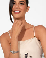 Load image into Gallery viewer, Boldly Buckled - White Paparazzi Accessories
