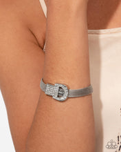 Load image into Gallery viewer, Boldly Buckled - White Paparazzi Accessories
