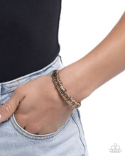 Load image into Gallery viewer, Hammered Homage - Gold Paparazzi Accessories
