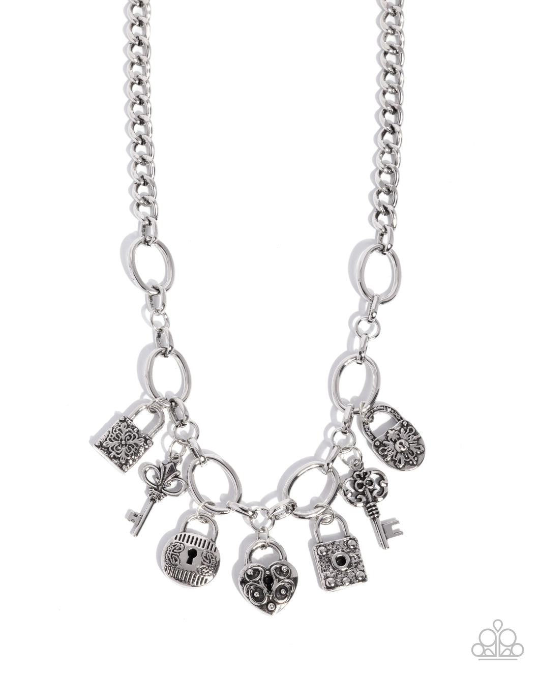 Padlock Pairing - Silver Paparazzi Accessories