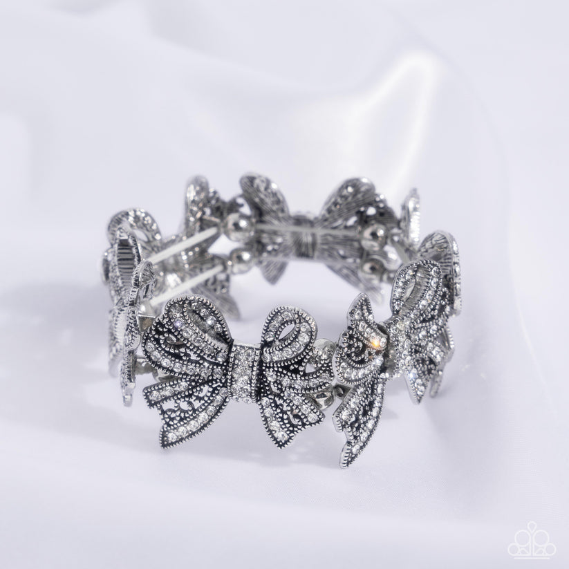 French Flourish White Bracelet Paparazzi Accessories