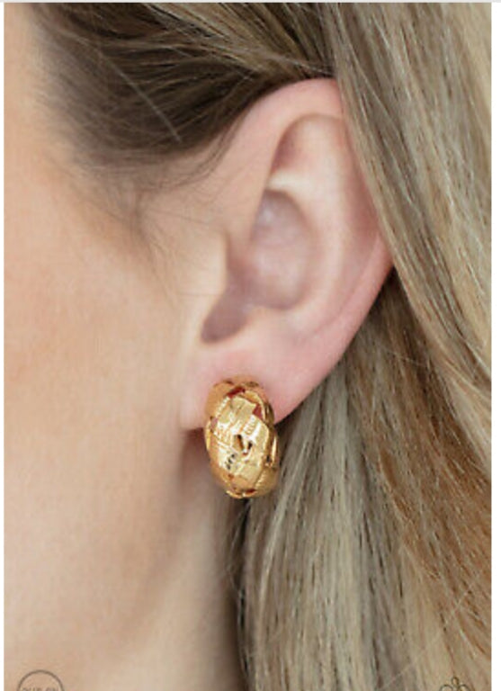 Wrought With Edge Gold Clip-on Paparazzi Accessories