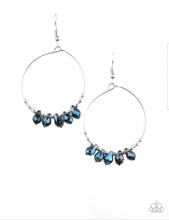 Load image into Gallery viewer, Holographic Hoops Blue Paparazzi Accessories
