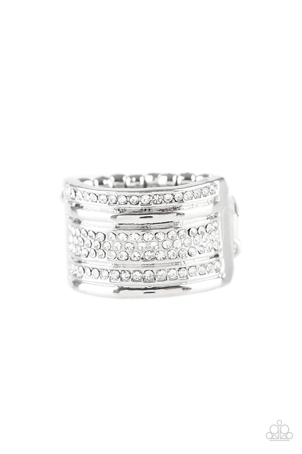Top Dollar Drama - White Paparazzi Accessories