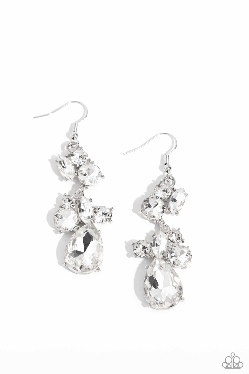 Rhinestone Reveler - White Paparazzi Accessories