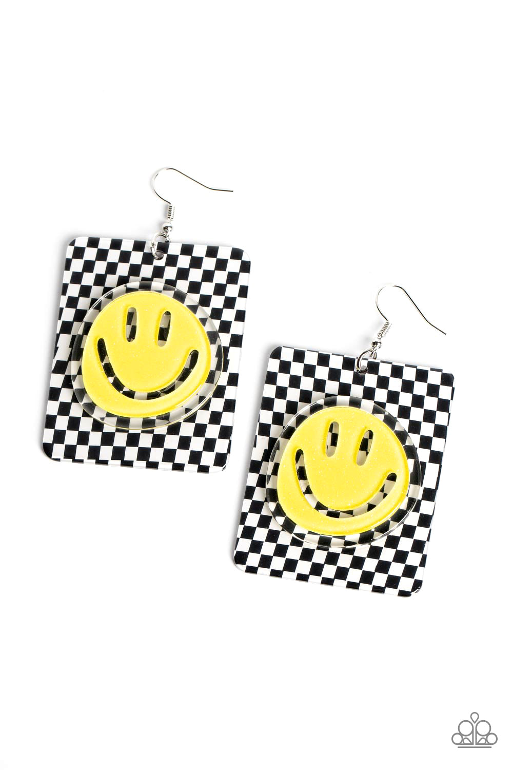 Cheeky Checkerboard - Yellow Paparazzi Accessories