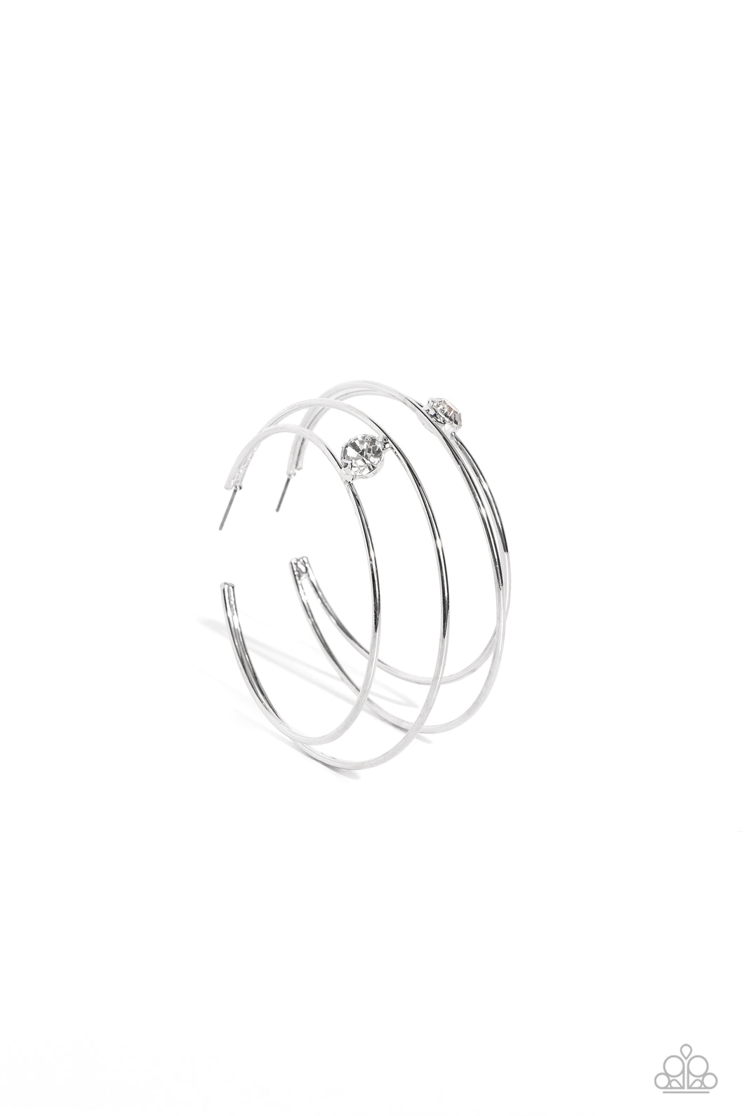 Theater HOOP - White Paparazzi Accessories