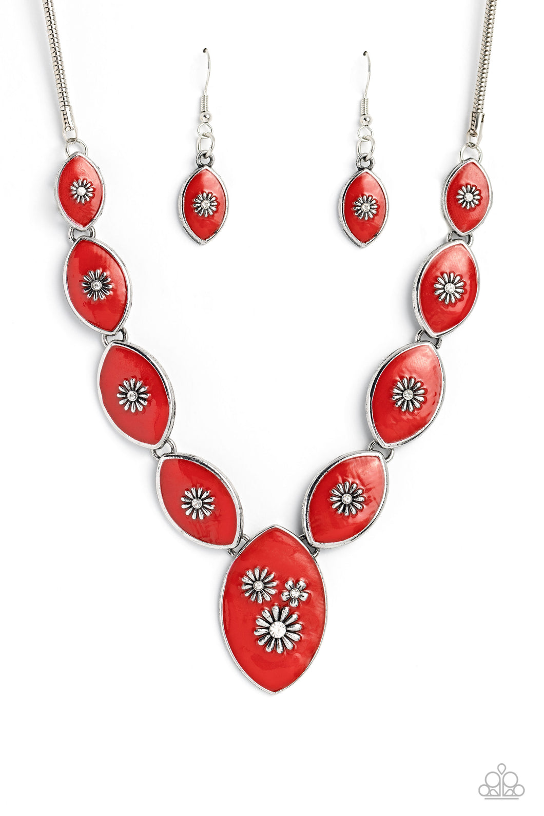 Pressed Flowers - Red Paparazzi Accessories